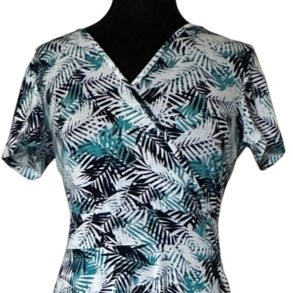 MS Basic Brand Midi Sundress V-neck Tropical Theme 100% Polyester Women's Size M - Picture 4 of 14